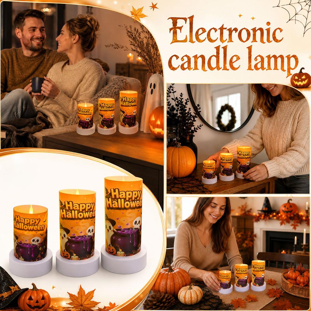Электронные свечи на Хэллоуин с декором для вечеринки и праздника