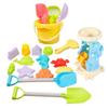 Kids Beach Toys Cute Sandbox Toys 19PCS Cartoon Ocean Theme Sand Molds Summer Toy Rake Shovel Beach Bucket For Outdoor Beach