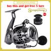 Fishing Reels 13+1BB Light Weight Ultra Smooth Metal Aluminum Spinning Fishing Reel with Free Spool
