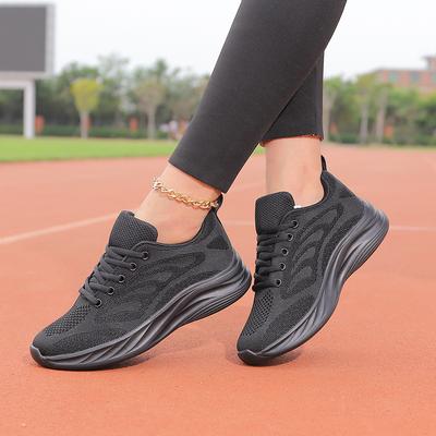 Женская обувь обувь дышащие кроссовки на мягкой подошве легкая спортивная беговая для мамы Пекин сетка черные дорожные тканевые туфли