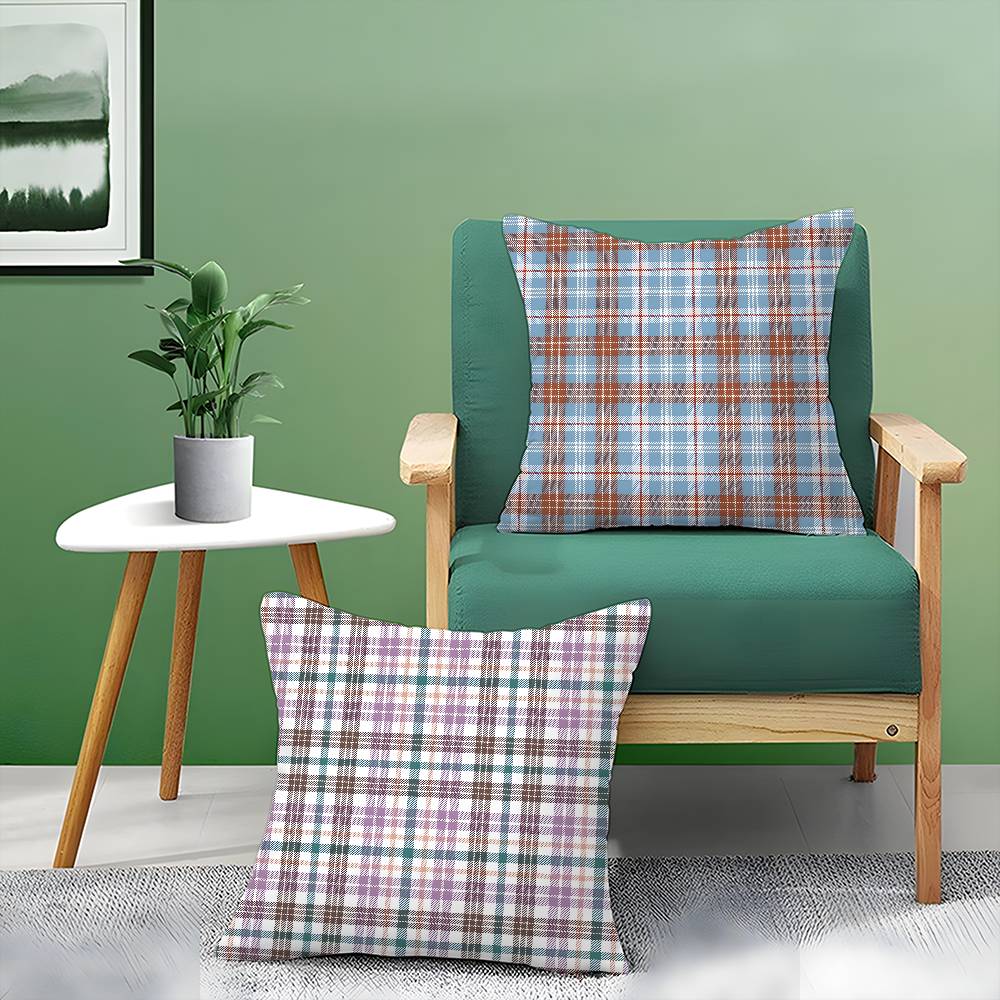 Fashionable Check Pattern Design Pillow Case Comfort Sofa Bed Silky Elegant Invisible Zipper Decorative Cushion Cover