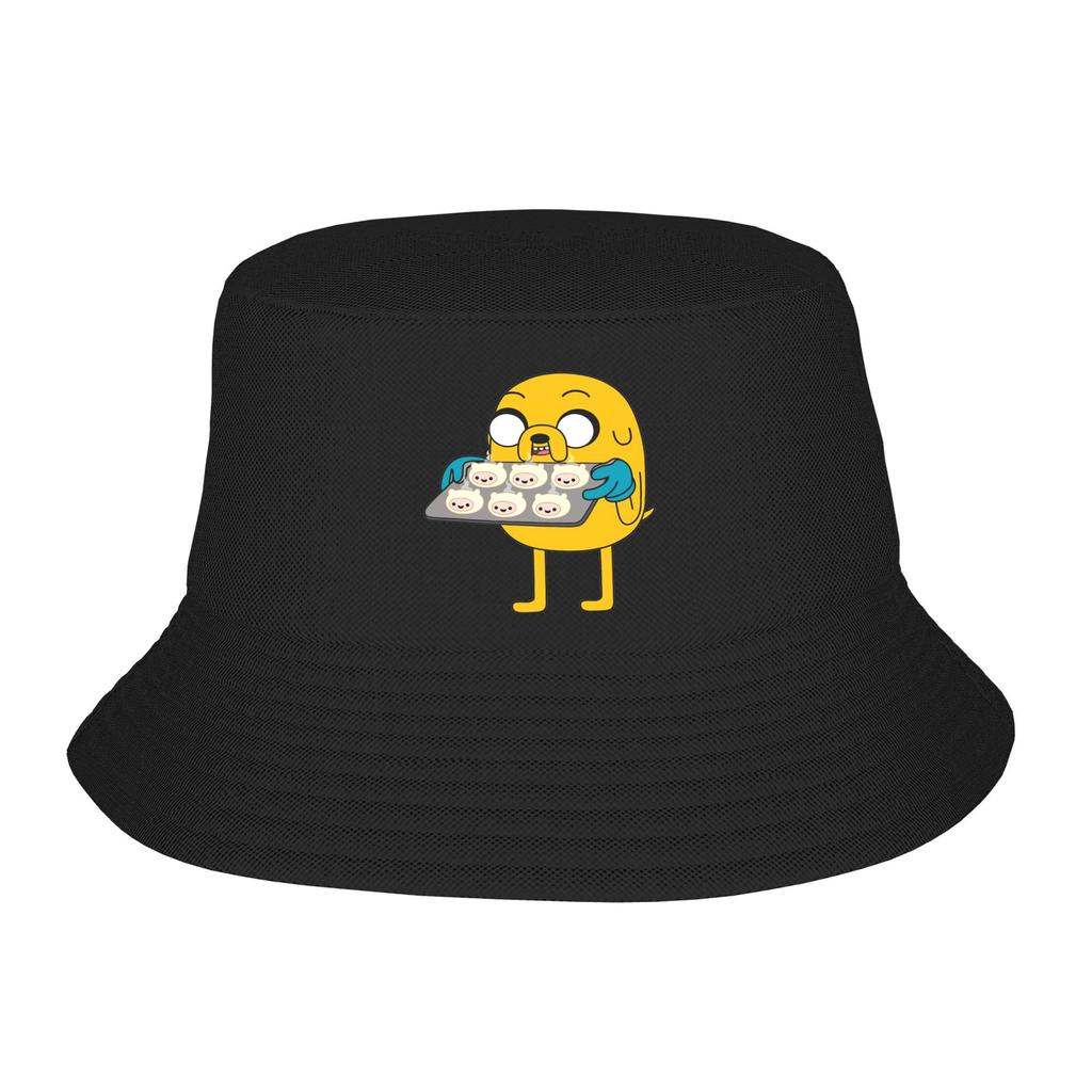 Adventures Time Jake in Pocket Bucket Hats Getaway Headwear Stuff Cartoon Anime Fishing Caps for Girl Session Hats Foldable