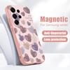 Магнитный Чехол Для Magsafe Для Samsung Galaxy S26 Ultra S25 Edge S24 Plus S23 FE S22 A54 A55 A56 5G Конфетный Цвет Узор Сердечки Матовый Чехол