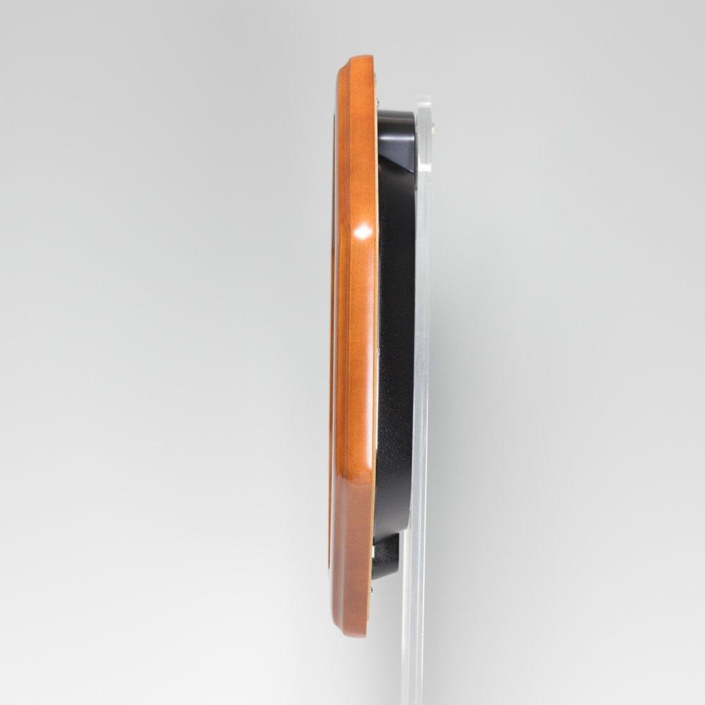 Seiko Clock KX389B Analog Wall Brown Wooden Frame Radio-Controlled Clock, Octagonal,