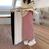 Women's Corduroy A-Line Midi Skirt High Waist Elastic Stretch Straight Cut Long Skirt