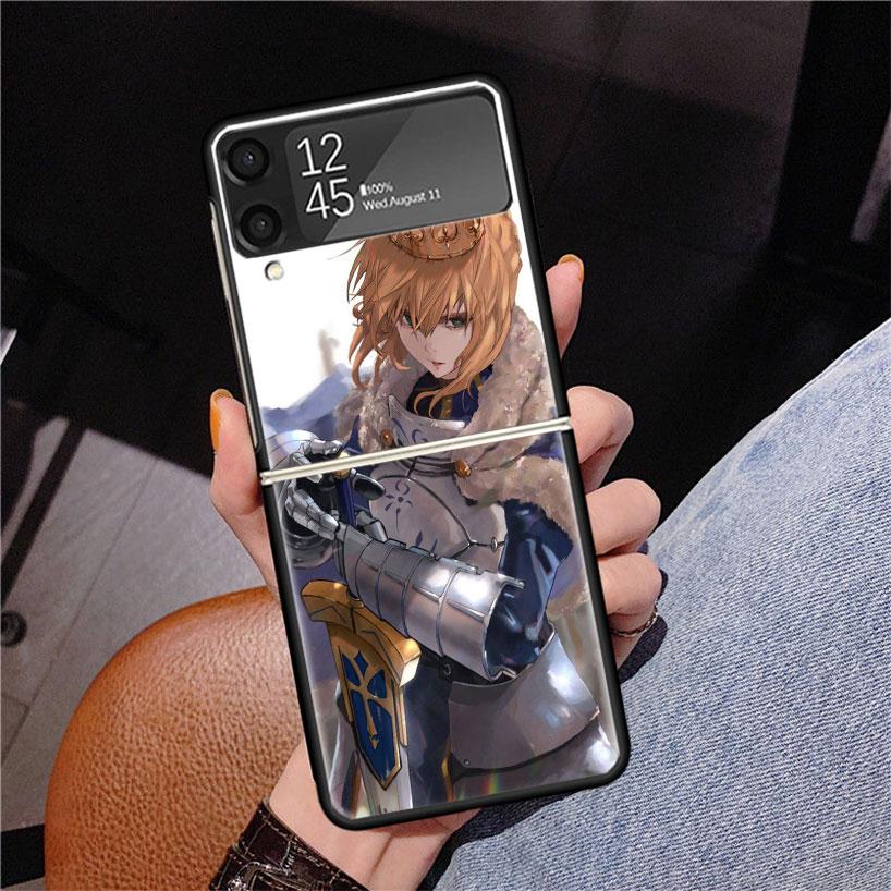 Чехол для телефона Saber из Fate Zero Stay Night для Samsung Z Flip 7 6 5 4 3 Galaxy ZFlip7 ZFlip6 ZFlip5 ZFlip4 ZFlip3 5G С принтом