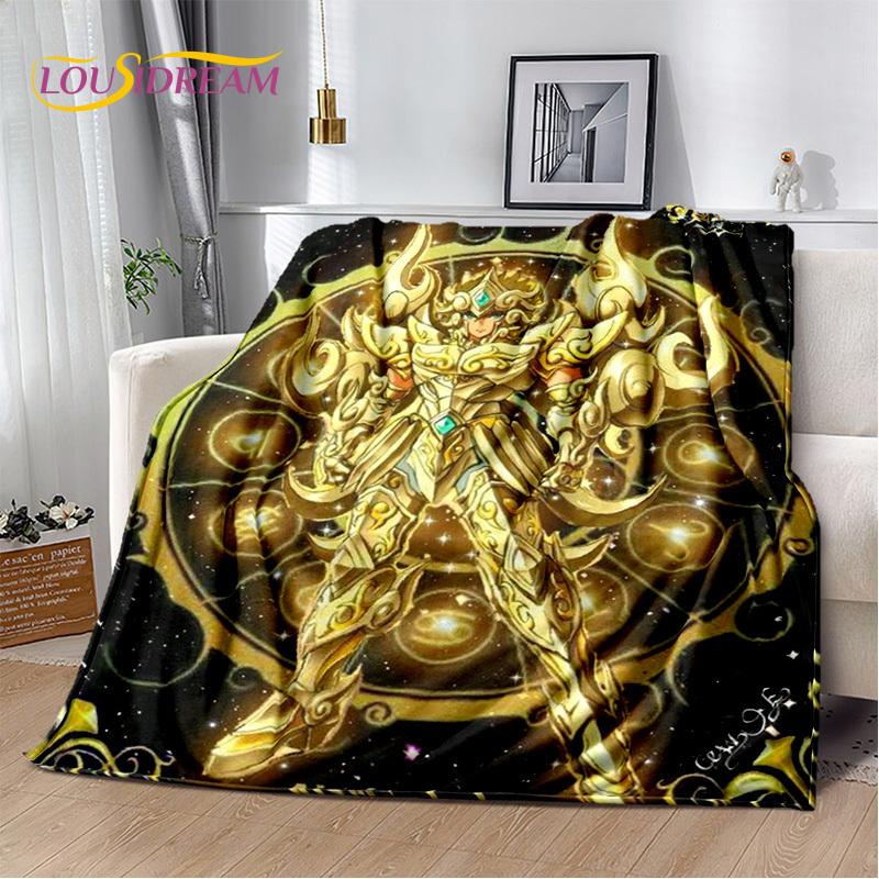 Мультфильм Saint Seiya 3D Ретро Аниме HD Мягкие Одеяла, Сохраняющие Тепло Фланелевые Пледы для Пикника Кровати Дивана Дома Спальня Подарки Дети