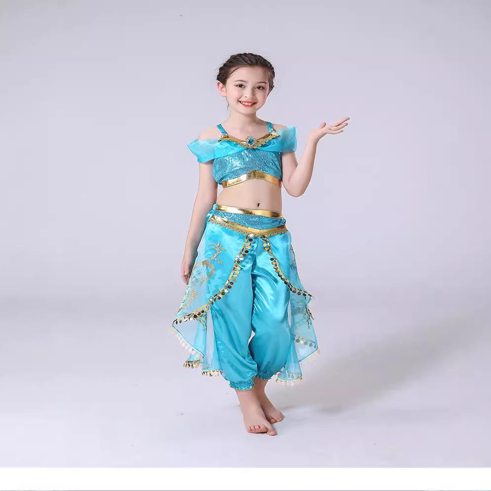 Jasmine Princess Costume - European/American Style Christmas Two-Piece Set for Toddlers