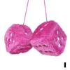 Long Hair Hot Stamping Dot Dice Plush Toy Cube Pendant Anime Car Accessories Car Sieve Ornament X1A3