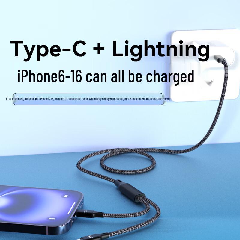 BST Type-C на двойной Type-C 100 Вт Быстрая зарядка Плетеный кабель