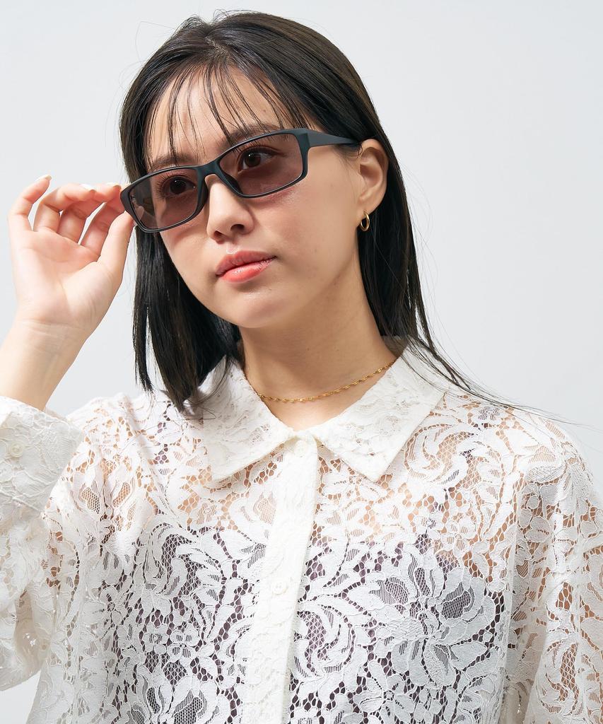[Zoff] Очки от солнца SUNCUT UV 100% CUT Горизонтальные солнцезащитные очки в стиле Веллингтон Цветные линзы, толстая оправа Стильные, защита от УФ, унисекс, для спорта (черный