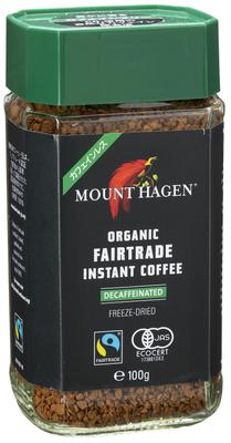 Mount Hagen Fairtrade Растворимый кофе без кофеина 100г - Натуральный процесс декофеинизации сохраняет вкус и снижает содержание кофеина на 99,7%