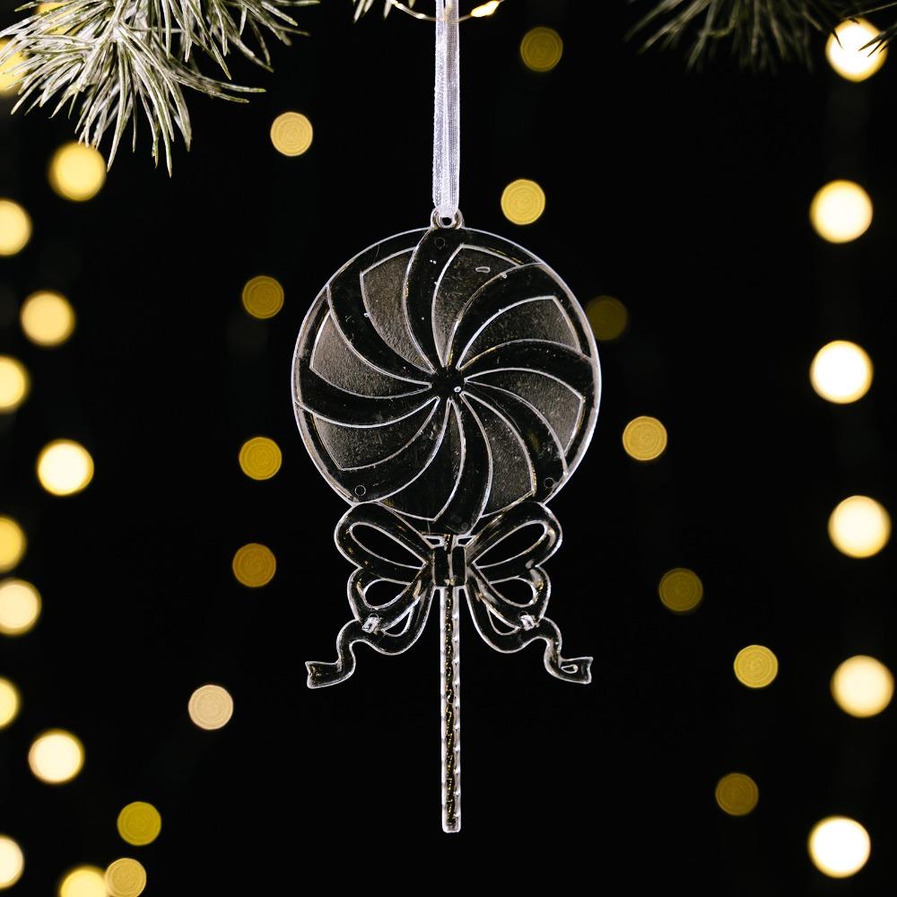 Transparent Acrylic Christmas Tree Ornaments Carousel Ballet Girl Pendants  New Year