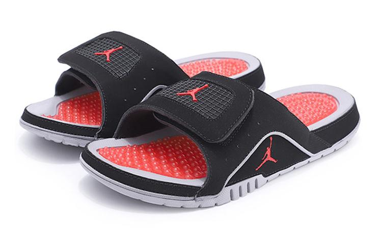 Kids' Slides Air Jordan Hydro 4 Retro Slide GS 'Black Cement Grey'