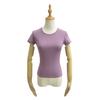 Summer new women's slim-fit round neck short-sleeved T-shirt net face basic Spice Girl hourglass waist slim-fit belt top