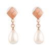 Серьги-капли Estele с текстурированным жемчугом и покрытием из розового золота для девочек и женщин