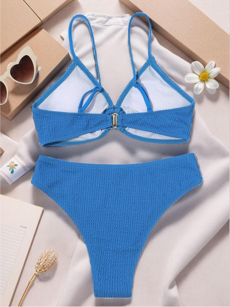 2024 European & American Snake Print Backless Bikini Swimsuit for Women