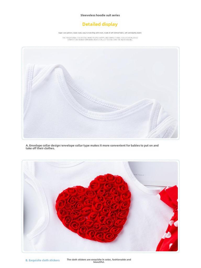 Комплект из комбинезона и шорт с рисунком «Мультяшная любовь» в горошек для девочек