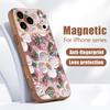 Чехол с цветочным узором в стиле масляной живописи для iPhone 17 Pro Max Магнитный для Magsafe Гибридный Тонкий Матовый Чехол для iPhone 16 15 14 13 Pro Max