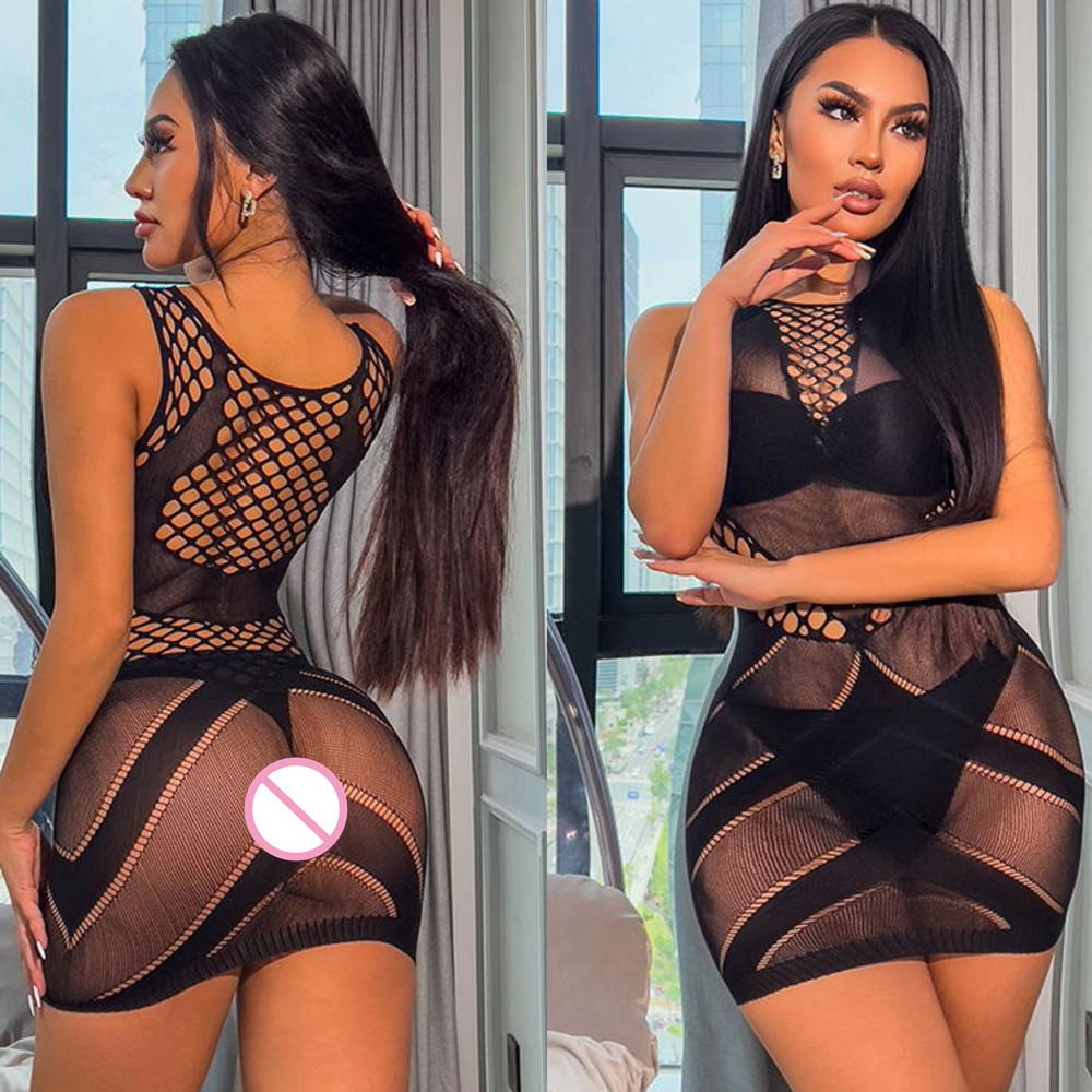 Сетчатое короткое платье Сексуальное нижнее белье для женщин Юбка с запахом на бедрах Куколка Ночная сорочка Сетчатая короткая сетчатая юбка Самое сексуальное облегающее мини-платье