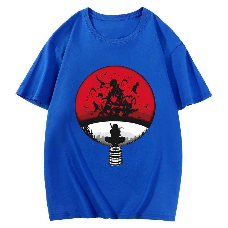 Naruto Uchiha Itachi Printed WomenT-shirt, Japanese Anime Cotton Short Sleeve Unisex Casual Couple Streetwear Tops