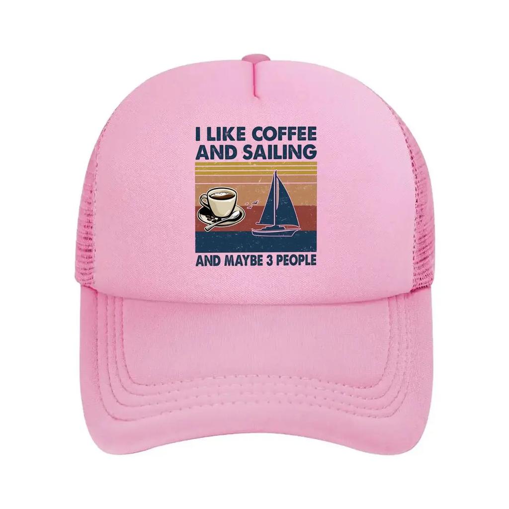 Coffee and Sailing A Relaxing Combo Mesh Baseball Cap