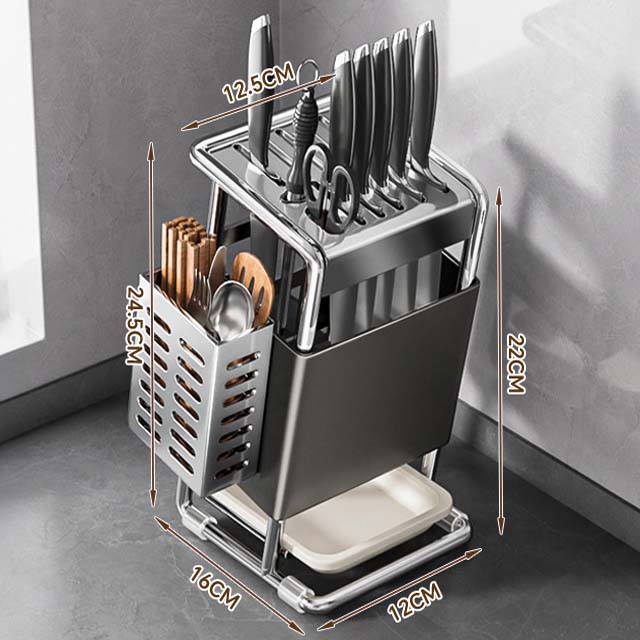 Держатель для ножей из нержавеющей стали, органайзер для кухонного хранения, многофункциональный держатель для кухонных ножей, органайзер для ножей, органайзер для столовых приборов