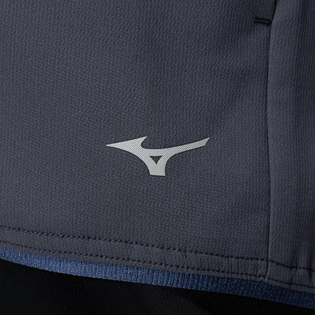 Mizuno Худи с крестом для тренировок, темно-синее, женское, UPF50+, джерси, 32MCC340,