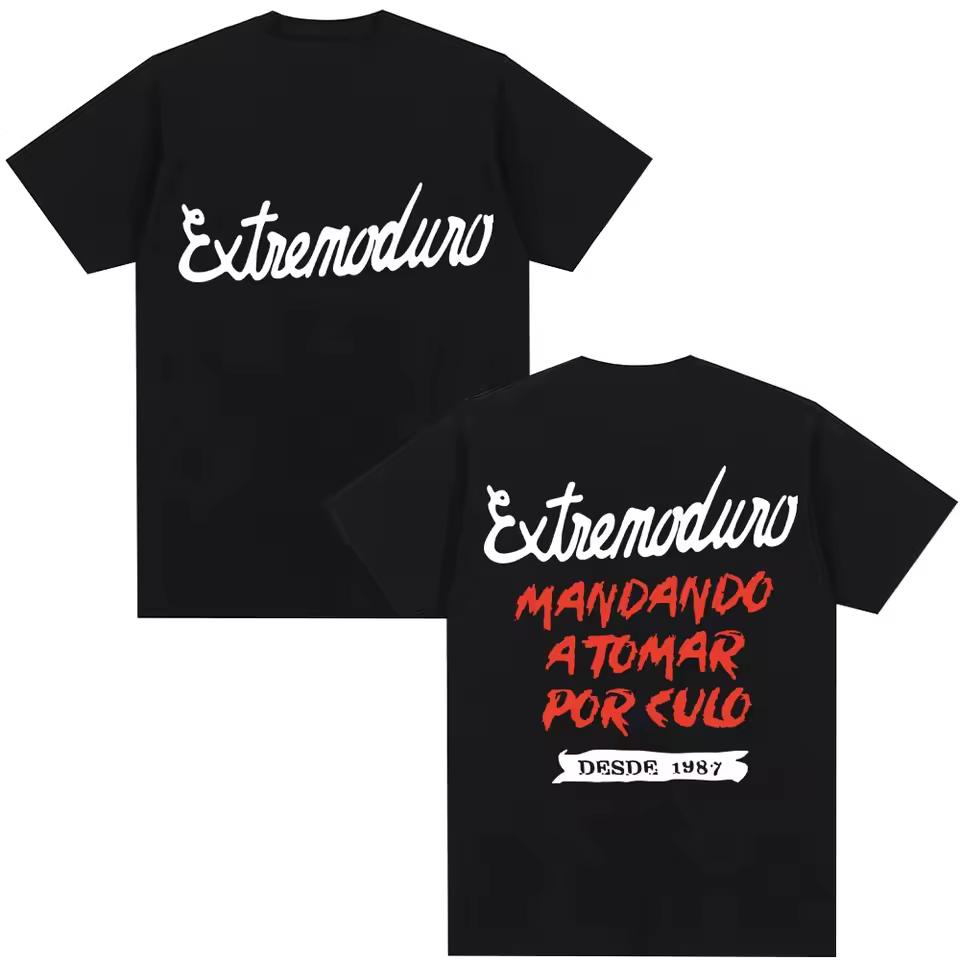 Rock Band Extremoduro Print Unisex Gothic Hip Hop Harajuku Casual Loose Cotton Streetwear Women And Men Comfortable T shirt