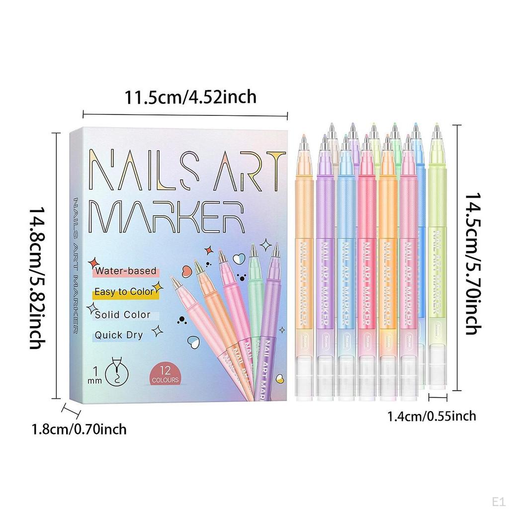 12 штук ручек для нейл-арта, точечная ручка для граффити для дома, салона, маркеры для акриловой краски