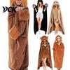 Animal Themed Blanket Wearable Hoodie, Adults Oversized Fleece Sweatshirt Lightweight Warm Sleepwear, Halloween Cosplay Costume Plush Hooded