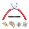Grommet Kit 12in Fabric Handheld Hole Punch Pliers Press Tool with 600 Set Silver Gold Grommets
