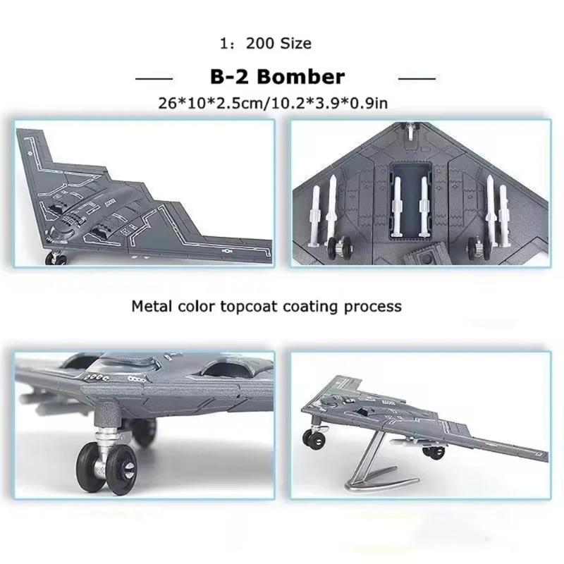Игрушечные самолеты ВВС США B-2 Модель 1:Масштаб 200 Модель самолета-бомбардировщика-призрака из АБС-пластика и литого металла, конструктор, игрушка для коллекции, подарок