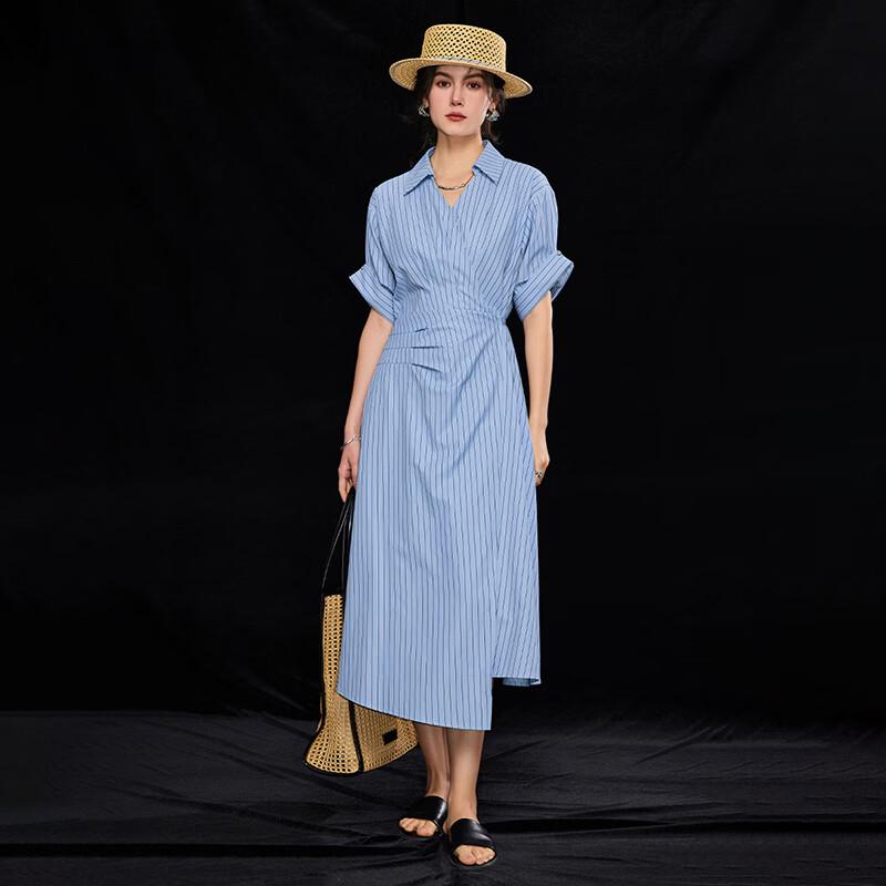 Wudao Vertical Striped Shirt Dress