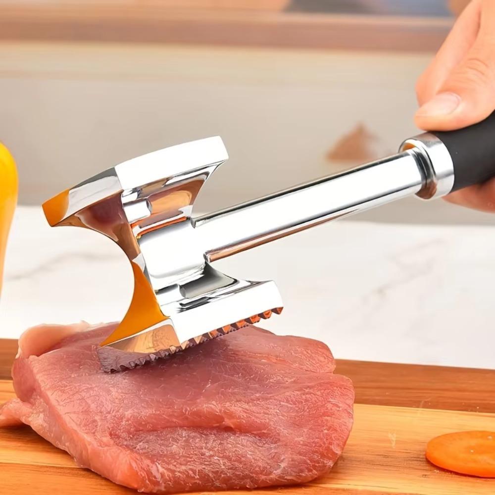 Кухонный гаджет из алюминиевого сплава размягчитель для мяса с длинной ручкой, двусторонний молоток для разрыхления мяса, квадратноголовый инструмент для отбивания мяса, стейк
