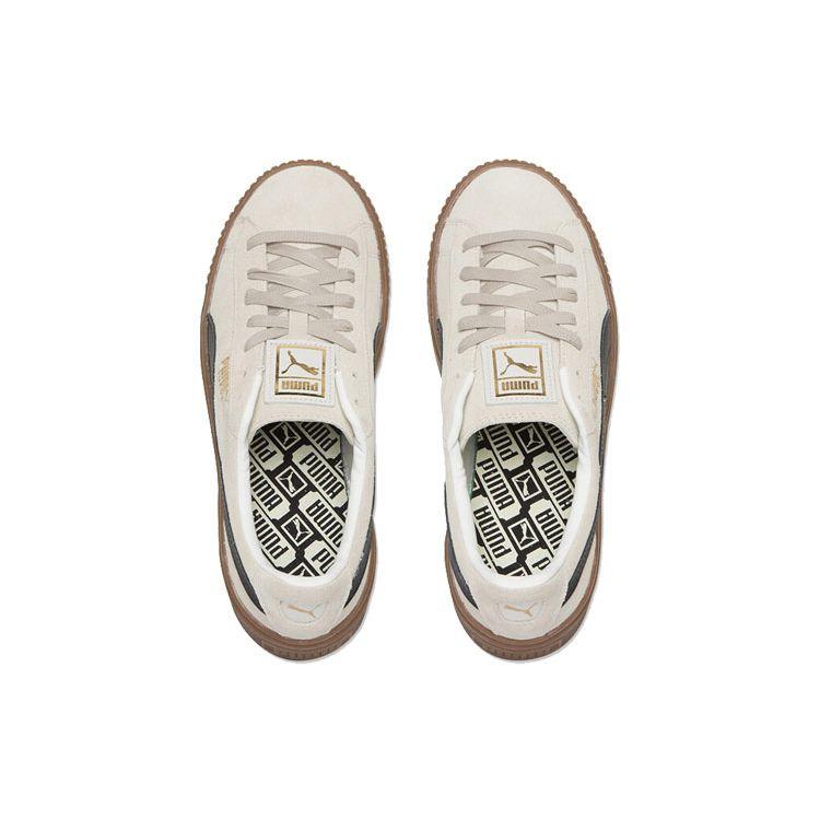 Puma Suede Platform Core Whisper White Black Women Sneakers 363559-01