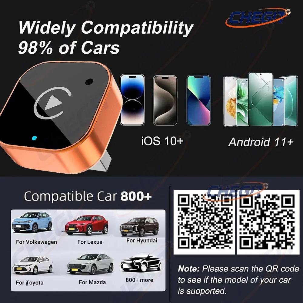 Новый 2-в-1 Беспроводной адаптер CarPlay и Беспроводной адаптер Android Auto, 5 ГГц WiFi, Type-C/USB, Plug and Play, Для VW Toyota Nissan Honda