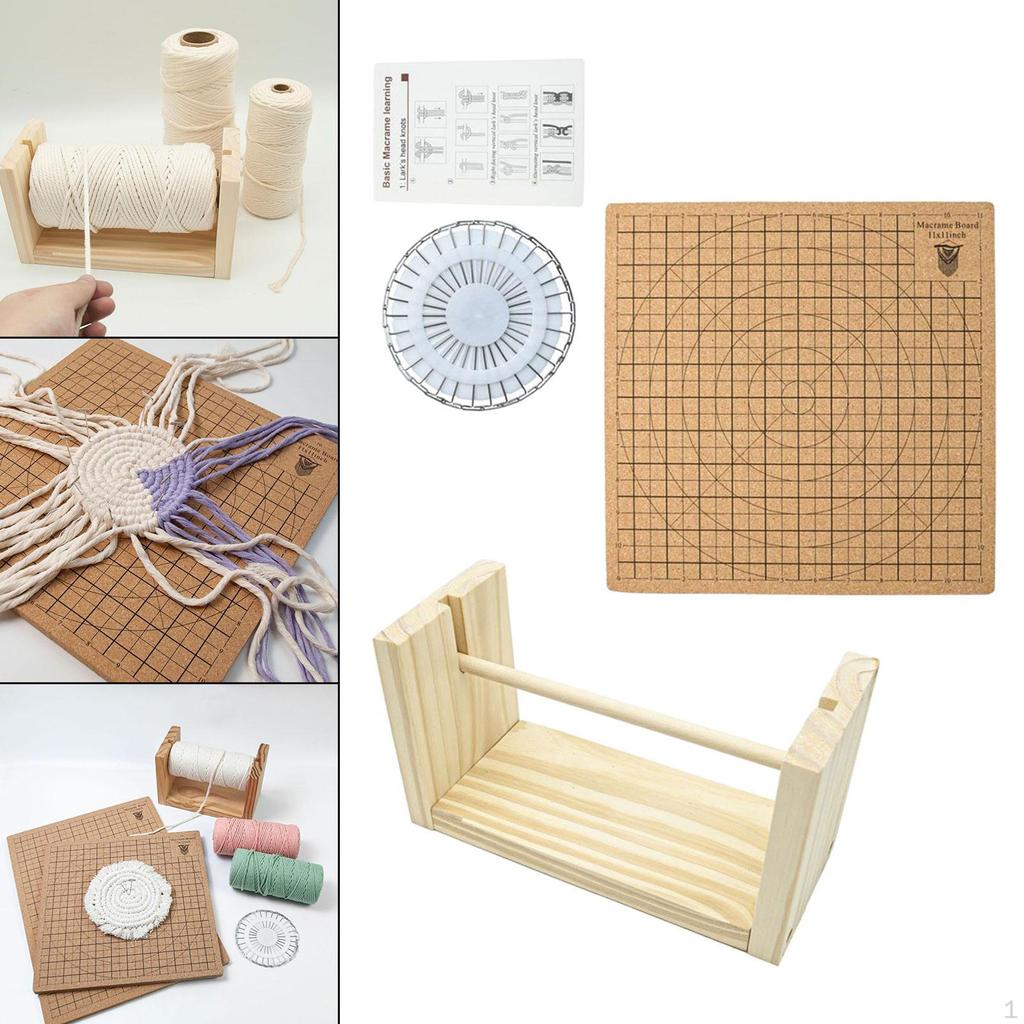 Macrame Board and Pins Project Bobbin Spool Thread Holder for Cord String DIY