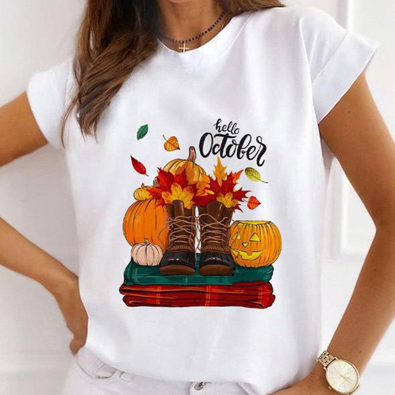 Explosive Sunflower Flower Base Casual White Shortsleeved Womens Tshirt Oversized T Shirt Harajuku Tops