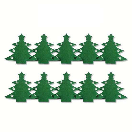 10 шт. Фетровые держатели для столовых приборов в форме елки, чехлы для столовых приборов для ножей и вилок, праздничный декор стола