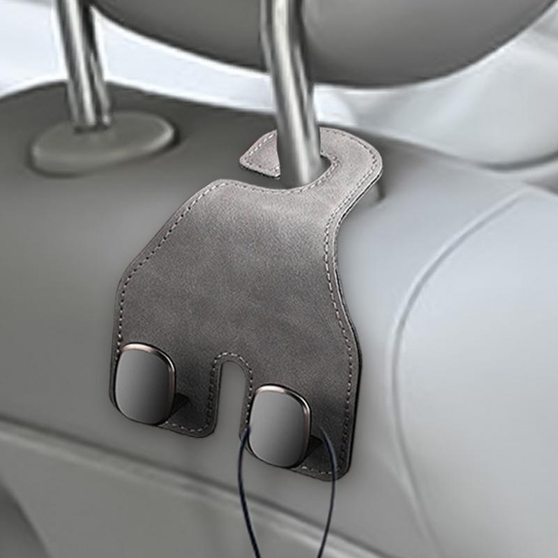 Car Purse Hooks Double 2 In 1 Car Headrest Hook Seat Double Hooks Multifunctional Auto Backseat Hangers Headrest & Seat Hook