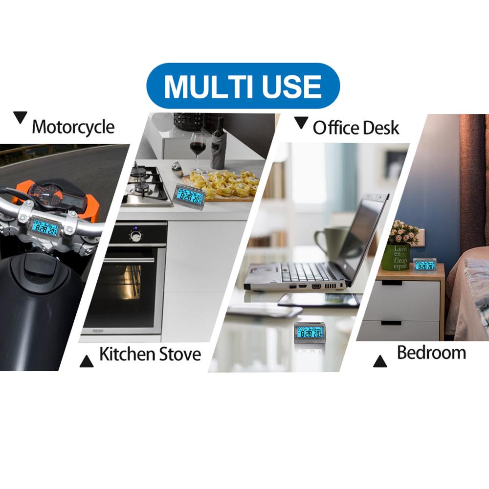 Мотоциклетные солнечные часы, термометр, водонепроницаемый цифровой дисплей, виброустойчивое крепление