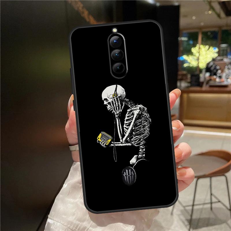 Aesthetics Skeleton Phone Case For ZTE Nubia Red Magic 9 Pro Plus 6 7 8 Pro 6S 7S 8S Pro Plus 5G 5S 6R Cover