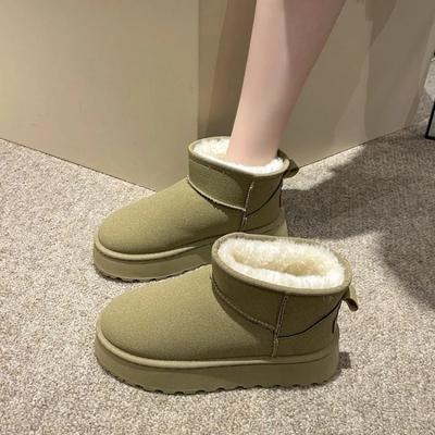 Дизайнерские женские ботильоны на платформе с мехом и бархатом, модные, мягкая подошва, повседневные, теплые, хлопковые, женские, зимние, Botas De Mujer