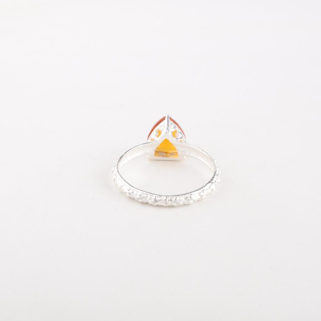 Цитрин Драгоценный камень 925 Стерлинговое серебро Ювелирные изделия Ручной работы Изящное кольцо Подарок для жены CZR-10-4