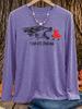 Women's Long Sleeve Tee with Wolf Print & Red Flag Graphic, Crew Neck Soft Casual Pullover for Commute Vacation Outdoor Daily, Gift, Local Shipping