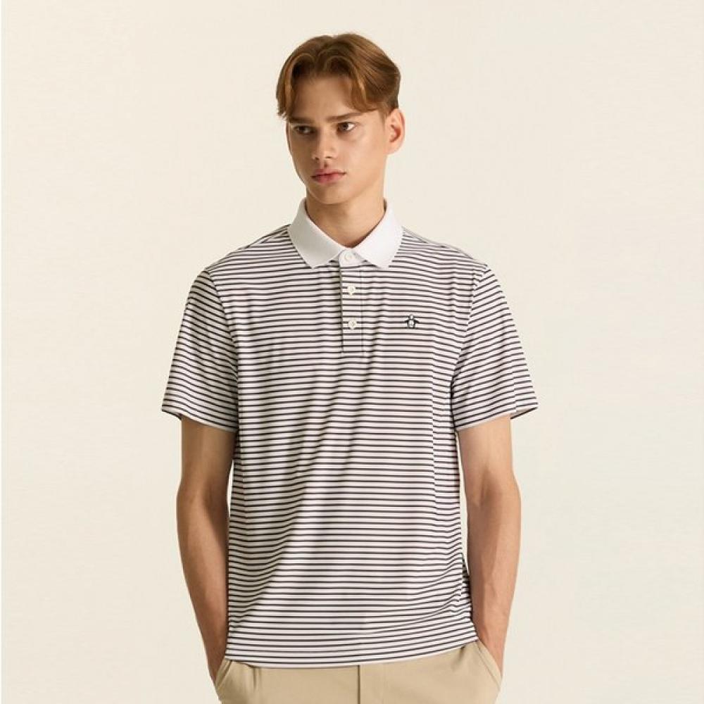 Munsingwear Men STripe ShorT Sleeve T shirT whiTe mq321mTs71