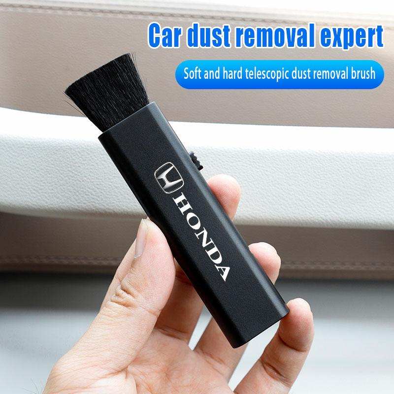 cwcr1 Car Badge Dual Head Soft Bristle Brush Auto Dust Removal Tools For Honda Civic Accord Crosstour Spirior Odyssey Avancier UR-V