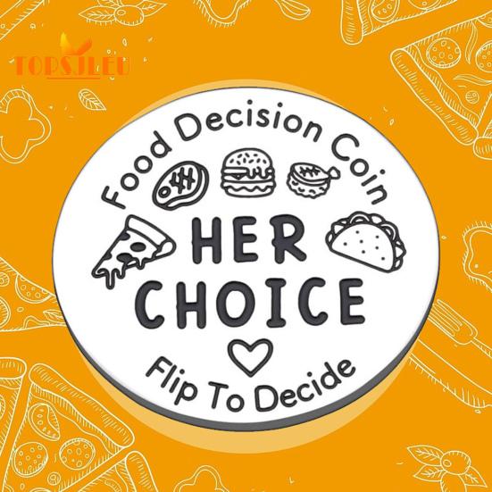 Флип-монета для принятия решений о еде, двусторонняя прозрачная печать, милый сюрприз ко Дню святого Валентина, забавный флип-решатель для принятия решений о еде