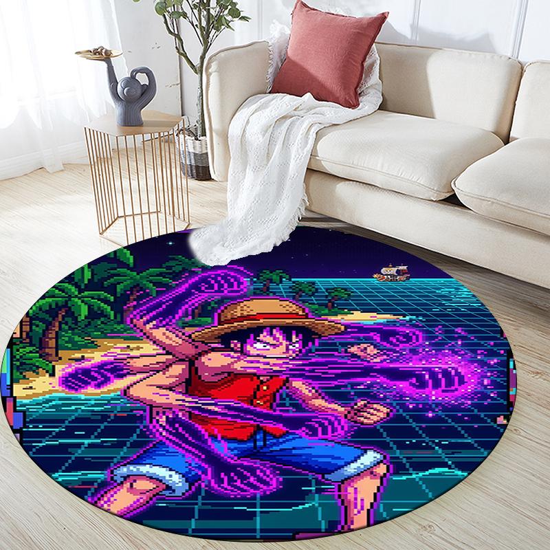 Luffy pattern round rug,Carpet Rug for Living Room Bedroom Playroom ,Non-slip Floor Mat,Holiday Gifts and Birthday Gifts.